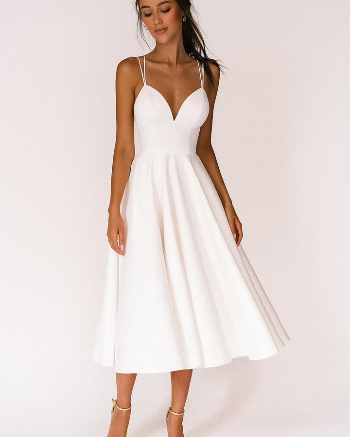 Ava | Women's Sweetheart Strappy Midi Dress