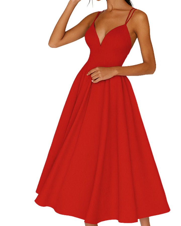 Ava | Women's Sweetheart Strappy Midi Dress