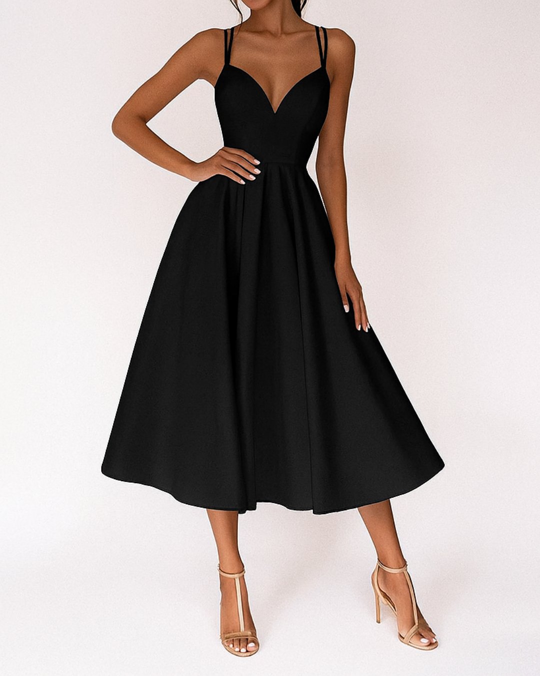 Ava | Women's Sweetheart Strappy Midi Dress