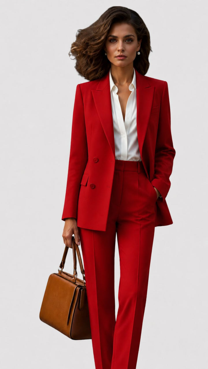Isla | Women's Tailored Business Suit Set Structured Blazer Trousers