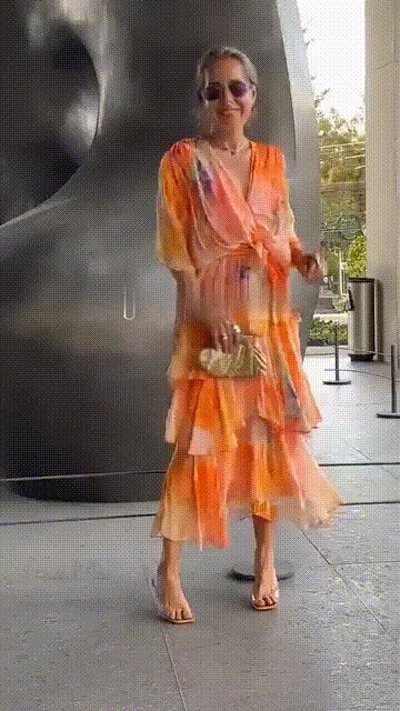 Ivy | Women's Watercolour Floral Tiered Chiffon Maxi Dress