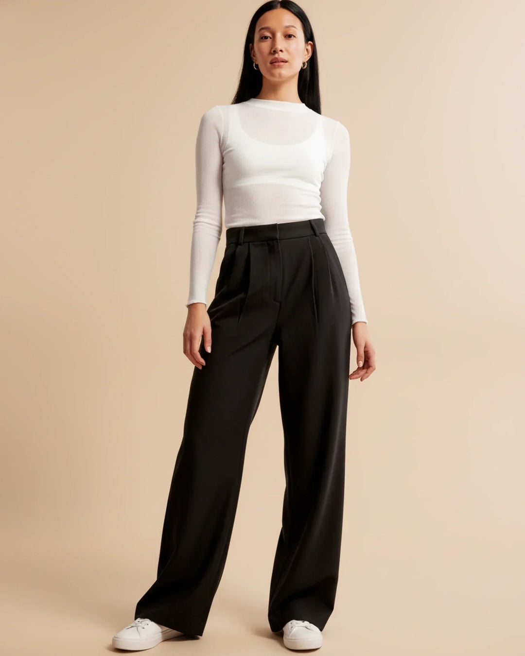 Eloise | High Waist Pleated Leg Trousers with Tailored Fit