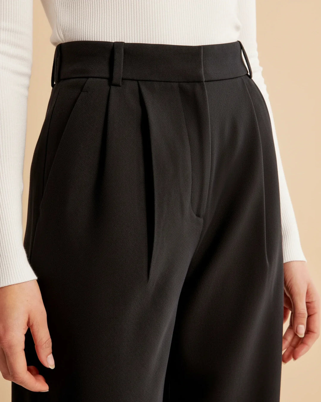 Eloise | High Waist Pleated Leg Trousers with Tailored Fit