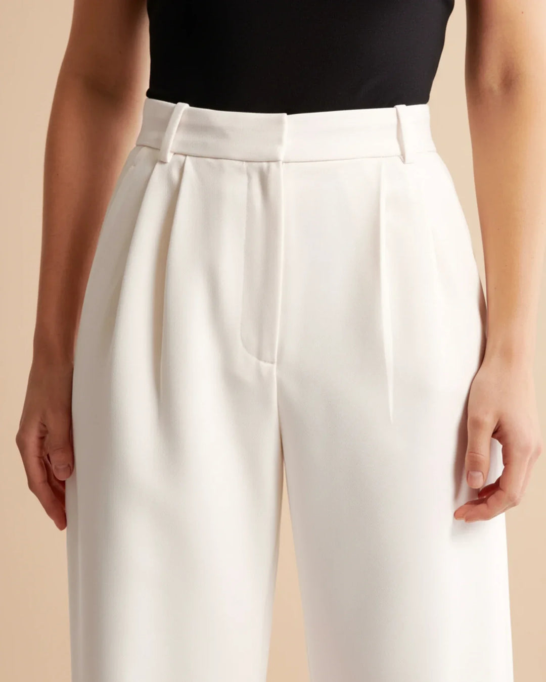 Eloise | High Waist Pleated Leg Trousers with Tailored Fit