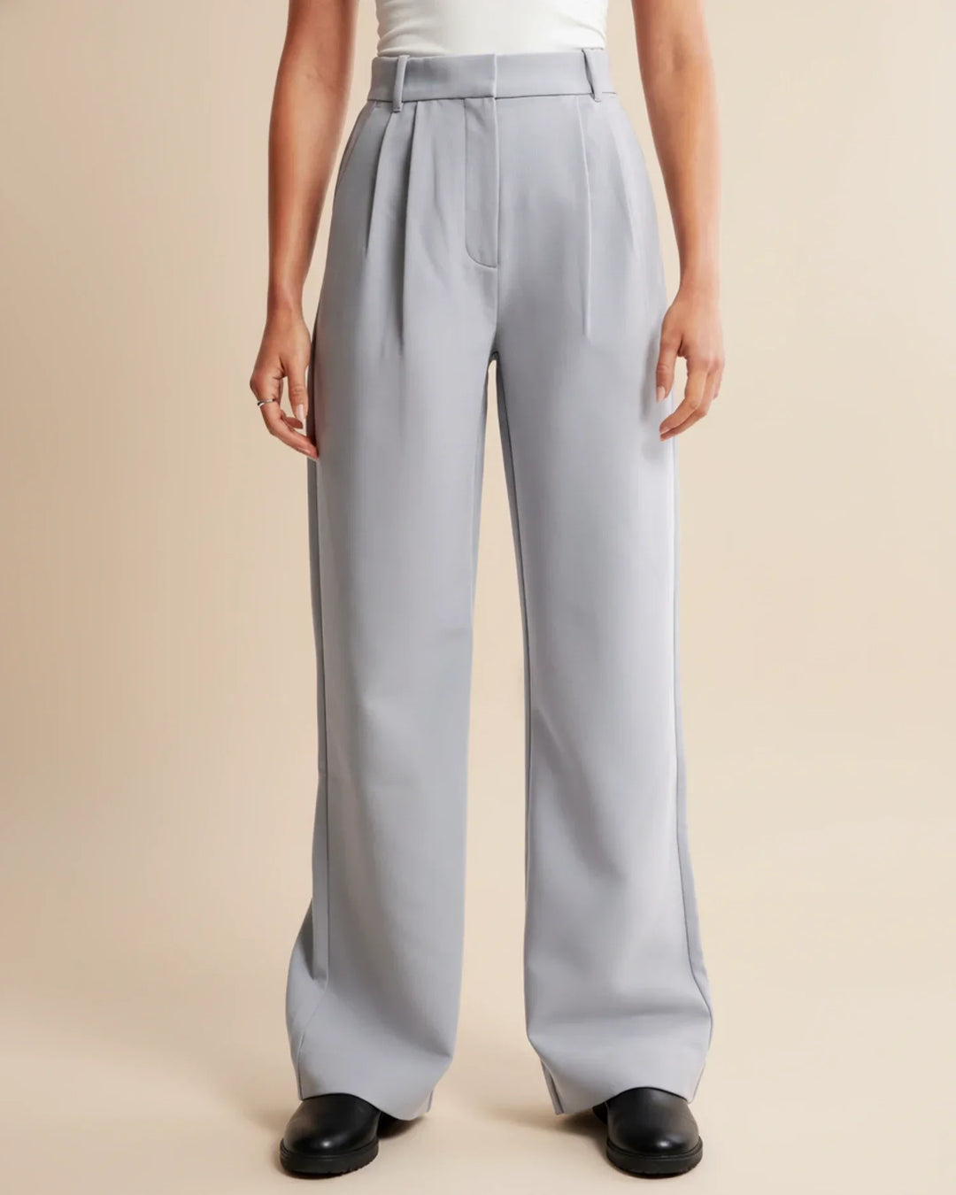 Eloise | High Waist Pleated Leg Trousers with Tailored Fit